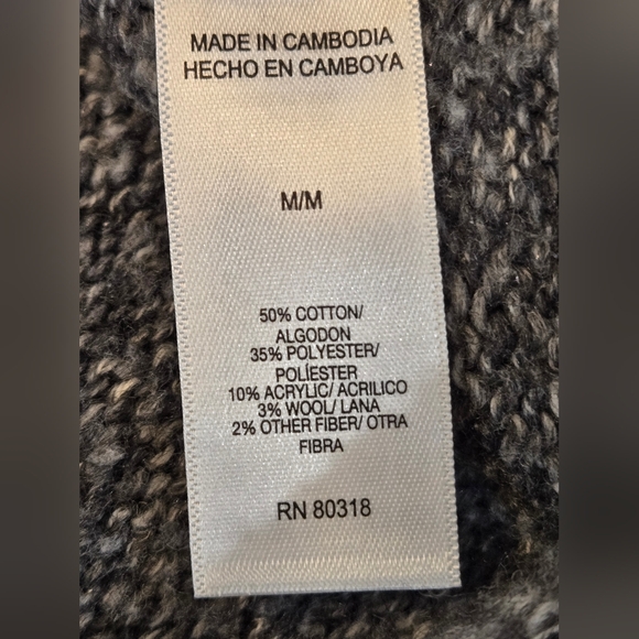 Lucky Brand Charcoal Cable Knit Slouchy Sweater. Excellent Condition. - Picture 8 of 8